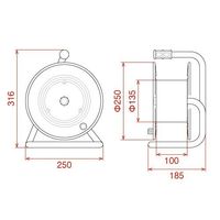 エスコ 250x185x316mm 空リール EA815D-1 1台（直送品）
