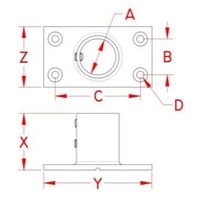 エスコ 25mm パイプ用アングルベース(ステンレス製) EA951EW-154 1個（直送品）
