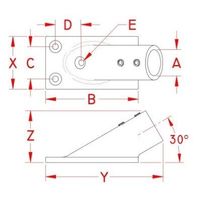 エスコ 25mm パイプ用アングルベース(ステンレス製) EA951EW-151 1個（直送品）