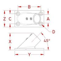 エスコ 25mm パイプ用アングルベース(ステンレス製) EA951EW-152 1個（直送品）
