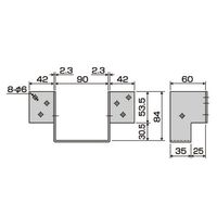 エスコ 84x 90x60mm 接合金具(梁用/5個) EA951EB-852 1パック(5個)（直送品）