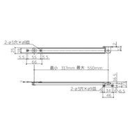 エスコ 317ー550mm ステー(ステンレス製) EA951LE-51 1個（直送品）