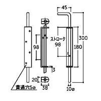 エスコ φ10x300mm 門落し(ステンレス製) EA951LR-28 1個（直送品）