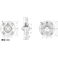 エスコ UCFC208/ 40mm 印ろう付丸フランジ形ユニット EA966ML-208 1個（直送品）