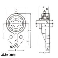 エスコ UCFK208/ 40mm ひしフランジ形ユニット EA966MR-208 1個（直送品）