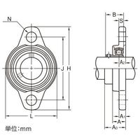 エスコ KFL006/ 30mm ひしフランジ形ユニット EA966NC-6 1個（直送品）