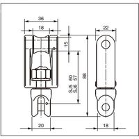 エスコ 1.0ton スイベルジョイント(チェーン用) EA987FF-27 1個（直送品）