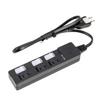 延長コ-ド 電源タップ ナカバヤシ 安全機能搭載スイッチ付OAタップ 3個口 1ｍ ブラック TAP-046-10BK 1個
