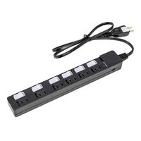 延長コ-ド 電源タップ ナカバヤシ 安全機能満載スイッチ付OAタップ 6個口 1ｍ ブラック TAP-048-10BK 1個