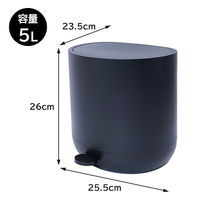 アポロジャパン ゴミ箱 5L ペダル式 フタ付 静音 マットブラック FBーC23ー05ーBK1 1個