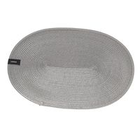 PPオーバルランチョンマット グレー 1セット（1枚×2） LAKOLE/ラコレ