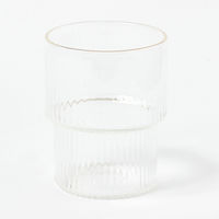 ゴールドラインストライプグラス(M) クリア 1セット（1個×2） LAKOLE/ラコレ