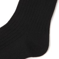 レディース クルーリブソックス ブラック 23～25cm LAKOLE/ラコレ