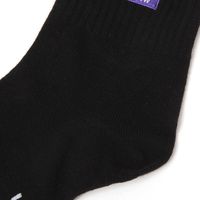 メンズ ショートボックスロゴソックス ブラック×パープル 25～27cm LAKOLE/ラコレ