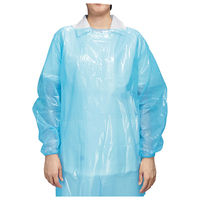 サラヤ プラスチックガウンライト ゴム袖式 袖付き ブルー 医療病院感染対策 51107 1梱(30枚入x10箱)（直送品）