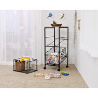 フクダクラフト バスケットワゴン2段 BS-K0935 BK 1個（直送品）