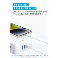 USBタップ 電源タップ 延長コード Anker 8個口 3ポート PD対応 シンプル ホワイト A9183522 1台
