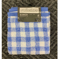 【アウトレット】丸眞 ギンガムチェック柄（BL）　ハンドタオル2枚組 1セット6枚（2枚入パック×3）