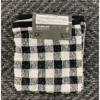 【アウトレット】丸眞 ギンガムチェック柄（BK）　ハンドタオル2枚組 1セット6枚（2枚入パック×3）