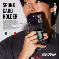 カードホルダー SKINARMA MagSafe対応 薄型 軽量 グリップスタンド一体型 SPUNK オレンジ（直送品）