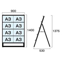 常磐精工 ブラックカードケーススタンド看板 A3横8片面 アームキャスターセット BCCSK-A3Y8K-KSET 1台（直送品）