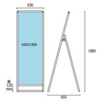 ブラックバリウススタンド看板 アルミ複合板 600×1800片面 アームキャスターセット BVASKAP-600X1800K-KSET 1台（直送品）