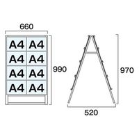 常磐精工 カードケーススタンド看板 A4横16両面 アームキャスターセット CCSK-A4Y16R-KSET 1台（直送品）