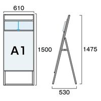 常磐精工 カタログケーススタンド看板 Dタイプ A1片面 アームキャスターセット KCSKD-A1K-KSET 1台（直送品）