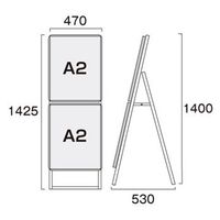 ポスターグリップスタンド看板コンビ(屋外用) A2A2片面シルバー アームキャスターセット PGSKC-A2A2KS-G-KSET 1台（直送品）