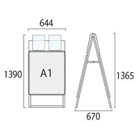 ポスターグリップスタンド看板カタログケース付(屋外用) A1両面シルバー アームキャスターセット PGSKK-A1RS-G-KSET 1台（直送品）