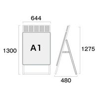 ポスターグリップスタンド看板パンフレットケース付(屋内用) A1片面シルバー アームキャスターセット PGSKP-A1KS-KSET 1台（直送品）