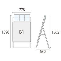 ポスターグリップスタンド看板カタログケース付(屋外用) B1片面ブラック アームキャスターセット PGSKK-B1KB-G-KSET 1台（直送品）