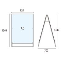 常磐精工 ポスター用スタンド看板 A0両面ブラック アームキャスターセット PSSK-A0RB-KSET 1台（直送品）
