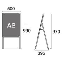 常磐精工 ポスター用スタンド看板マグネジ A2片面ブラック アームキャスターセット PSSKMN-A2KB-KSET 1台（直送品）