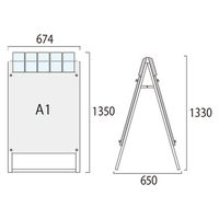 ポスター用スタンド看板パンフレットケース付 A1両面ブラック(屋外用) アームキャスターセット PSSKP-A1RB-G-KSET 1台（直送品）