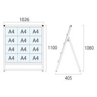 常磐精工 バリウスカードケーススタンド看板 A4横12片面 アームキャスターセット VACCSK-A4Y12K-KSET 1台（直送品）