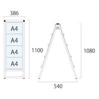 常磐精工 バリウスカードケーススタンド看板 A4横8両面 アームキャスターセット VACCSK-A4Y8R-KSET 1台（直送品）