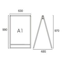 常磐精工 バリウススタンド看板 A1ロウ両面 アームキャスターセット VASKAC-A1LR-KSET 1台（直送品）