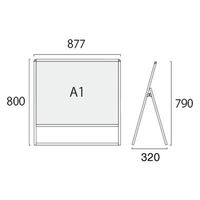 常磐精工 バリウススタンド看板 ホワイトボード A1横片面 アームキャスターセット VASKWB-A1YK-KSET 1台（直送品）