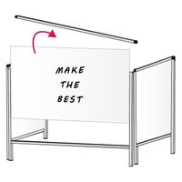 常磐精工 パーテーションスタンド三面450X1100ロウ (ホワイトボード) HBPL3F450X1100WB 1台（直送品）
