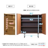 ホームテイスト Dylan(ディラン) サイドボード 幅750×奥行445×高さ800mm ウォールナット SH-22-SB75 1台（直送品）