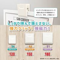 サンケーキコム ホワイトカラーマグネットクリップ 挟み口51mm SMC51ーW 1個