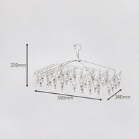 【均一価格】角ハンガー 40ピンチ ステンレス 1個 オリジナル