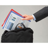 キングジム　スーパーハードホルダー透明（マチ付き）　A4タテマチ付　青　758Tアオ　1枚（わけあり品）