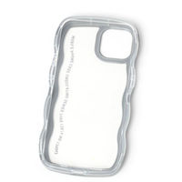 【LAKOLE/ラコレ】 ウェーブデザインiPhoneケース【iPhone13/14】 ブルー（わけあり品）