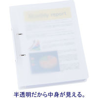 アスクル　リングファイル　A4タテ　D型2穴　背幅41mm　クリアホワイト　白　ユーロスタイル オリジナル（わけあり品）