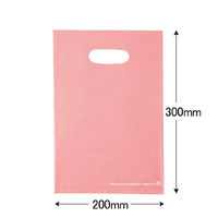 アスクル 小判抜き手提げ袋(印刷あり) ソフトタイプ ピンク S 1袋（50枚入） オリジナル（わけあり品）