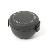 【LAKOLE/ラコレ】 モノクロどんぶりランチボックス ブラック（わけあり品）
