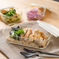 HARIO（ハリオ） スタッキング 耐熱ガラス製保存容器 コンテナ 1セット（6個入） KSTL-5004-OW 日本製（わけあり品）