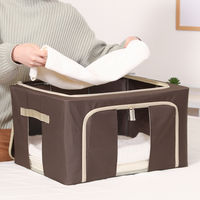 不二貿易 窓付&積み重ね収納ボックス 55L BR 63518 1個